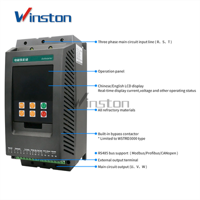 380Vac 75kw 90kw 110kw 200kw 320kw 400kw 500kw 630kw 유도 전동기를 위한 3상 모터 소프트 스타터